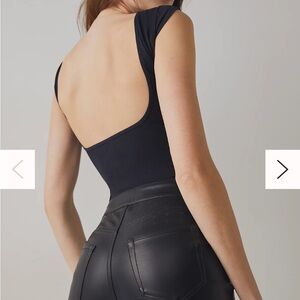 Free people low back seamless tee black